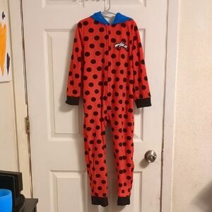 Playful Red and Black Polka Dot Kids Footie